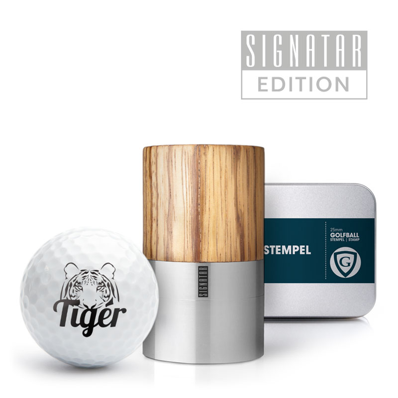 Geschenkbox Golfballstempel AG25 "Zebrano" mit Gutschein