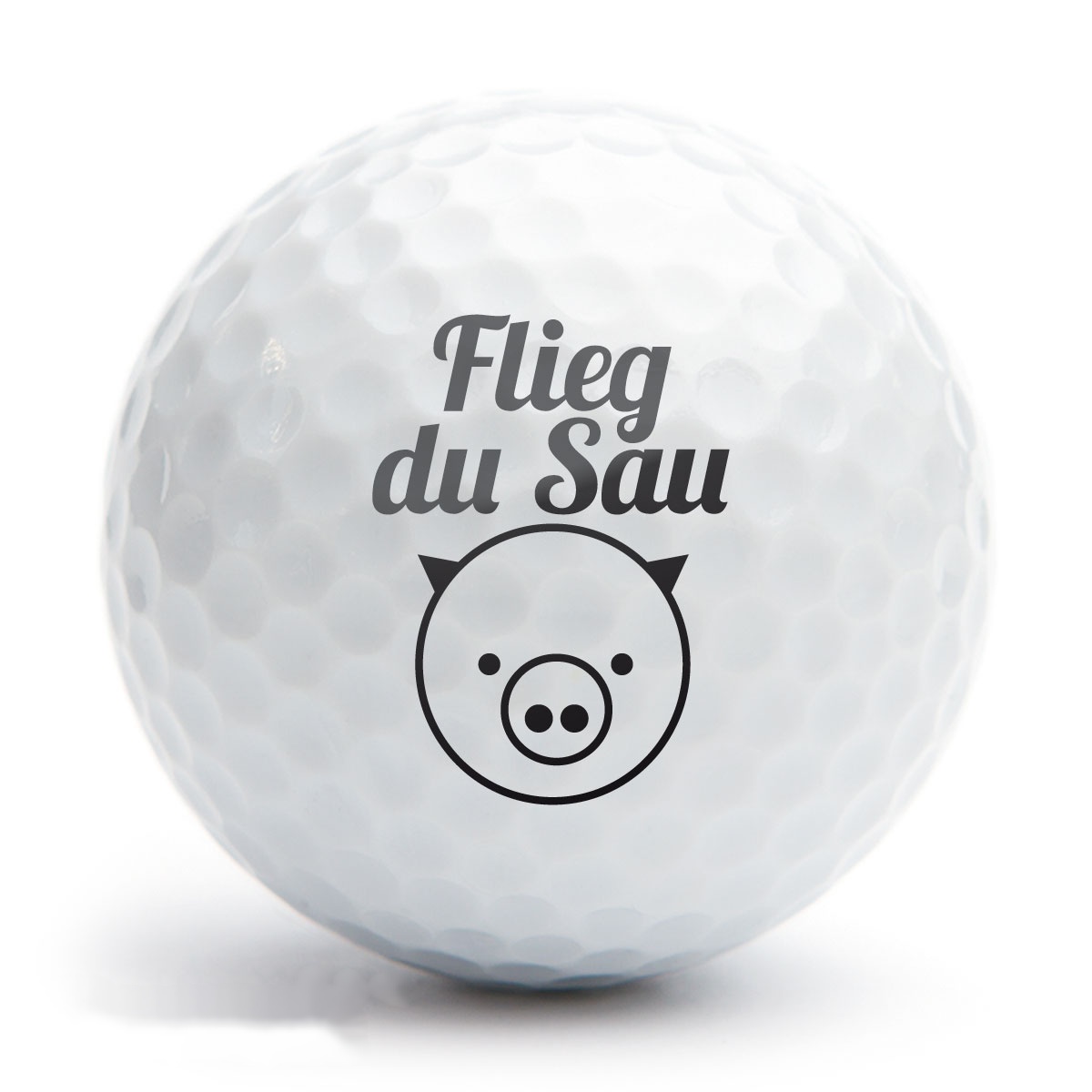 Flieg du Sau - Golfballstempel AG 25 mit fertigem Motiv